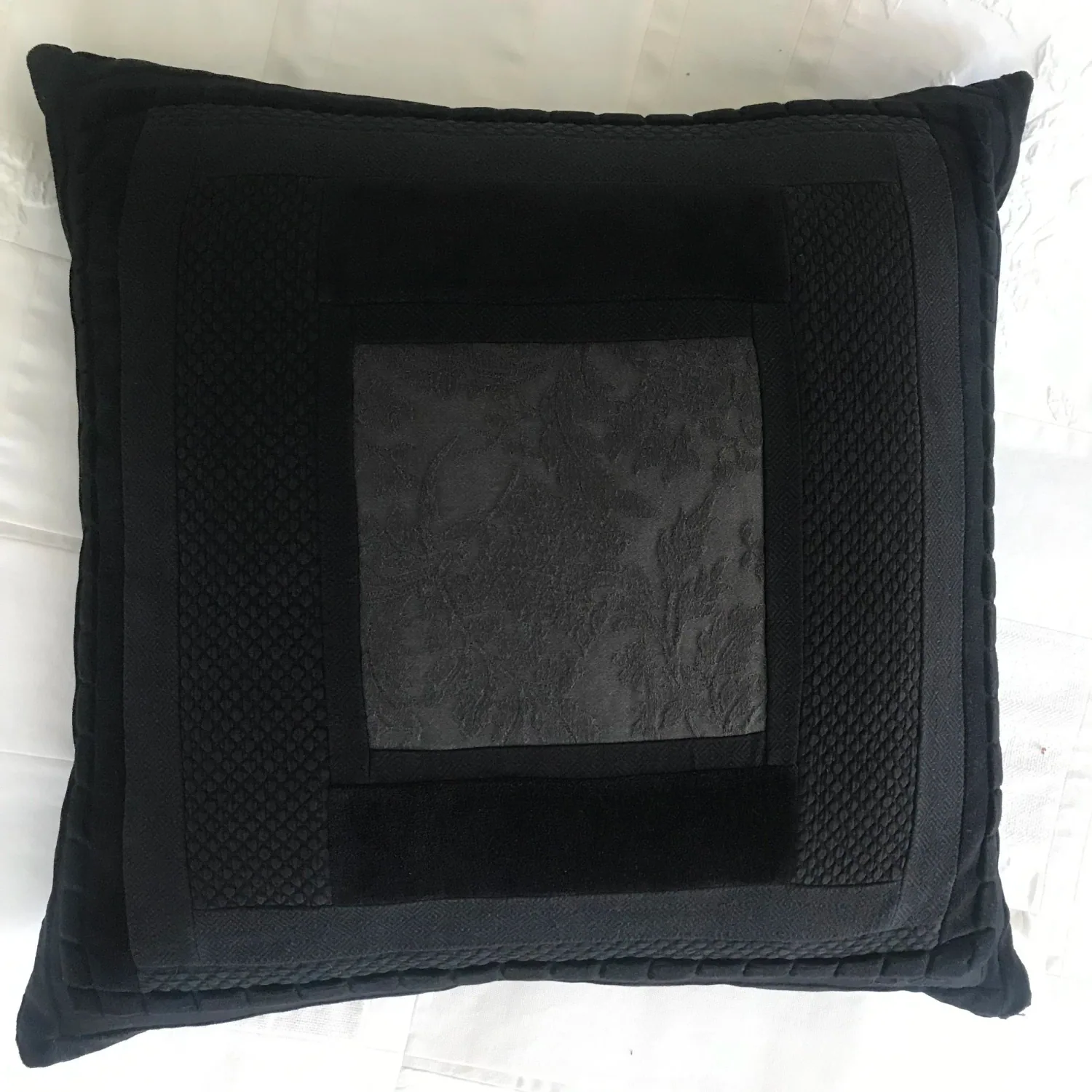 Black velvet cushion